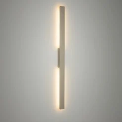 LED-Wandleuchte Demi M, sand, Aluminium, Höhe 100 cm, IP54