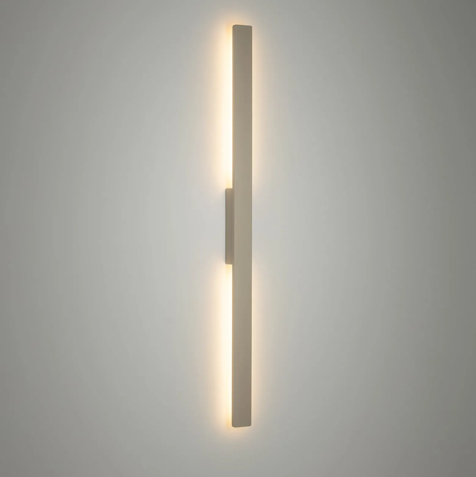 LED-Wandleuchte Demi M, sand, Aluminium, Höhe 100 cm, IP54