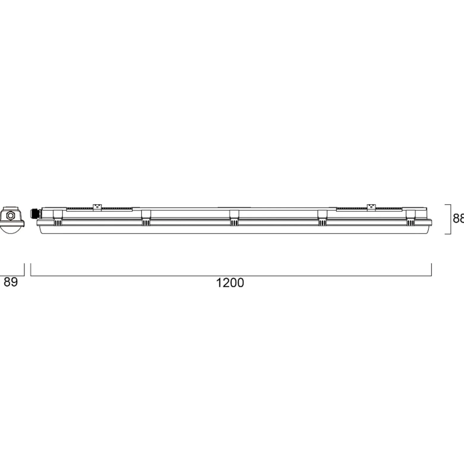 LED-Wannenleuchte RESISTO, lichtgrau, 120 cm, 34 W, 840 IP66