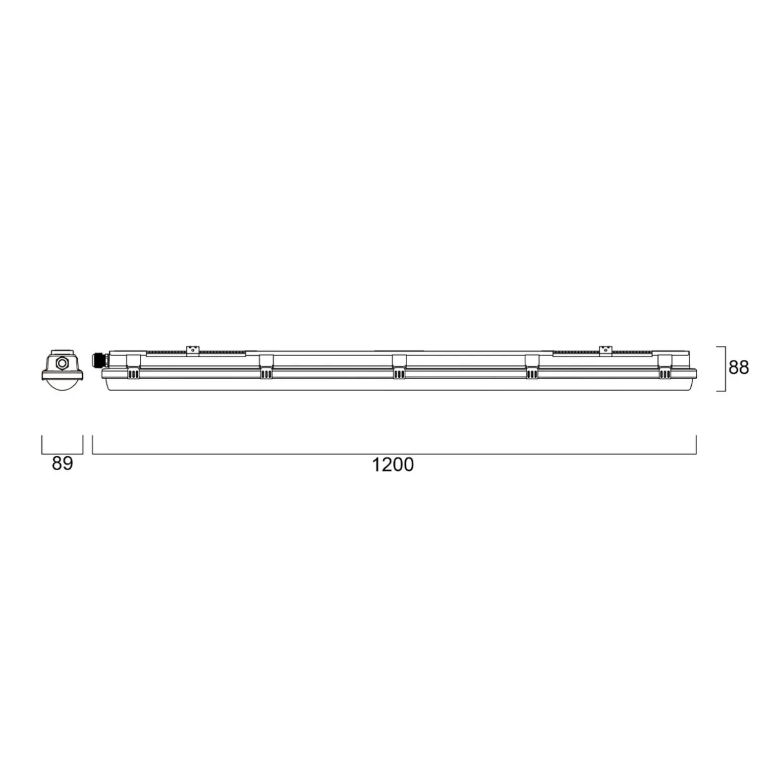 LED-Wannenleuchte RESISTO, lichtgrau, 120 cm, 17 W, 840 IP66