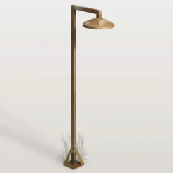 LED-Wegeleuchte Aura Disk, 80 cm x 19,5 cm, messing antik