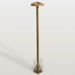 LED-Wegeleuchte Aura Disk, Höhe 80 cm, messing antik, IP65