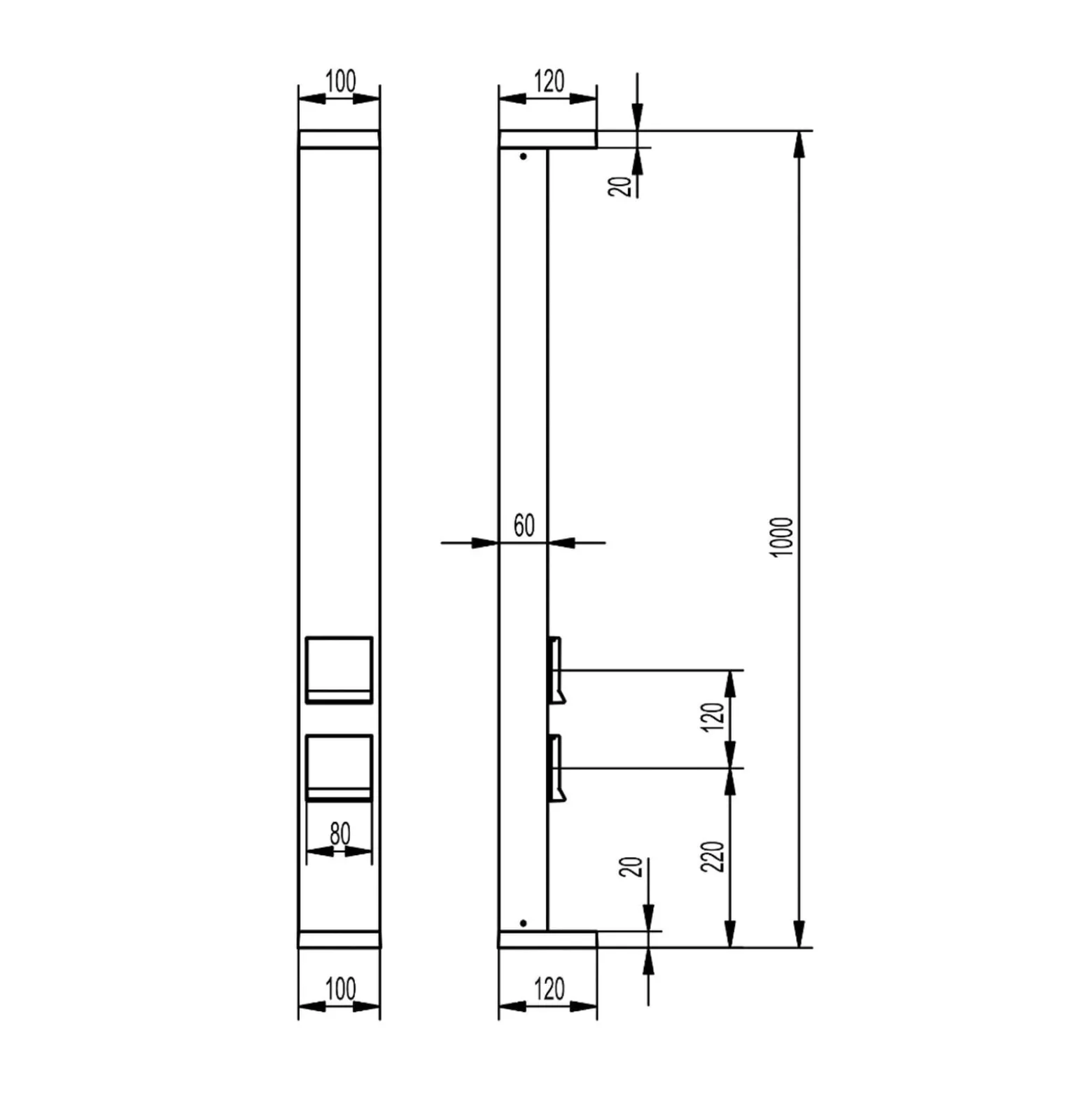 LED-Wegeleuchte Lerna, Höhe 100 cm, CCT, grau, Steckdosen