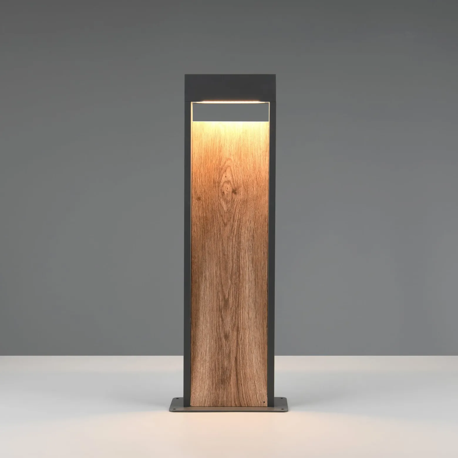 LED-Wegeleuchte SALMON, Holzoptik, Höhe 60 cm, Metall, IP44