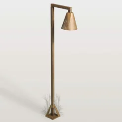 LED-Wegeleuchte Silva Disk, 80 x 19 cm, messing antik