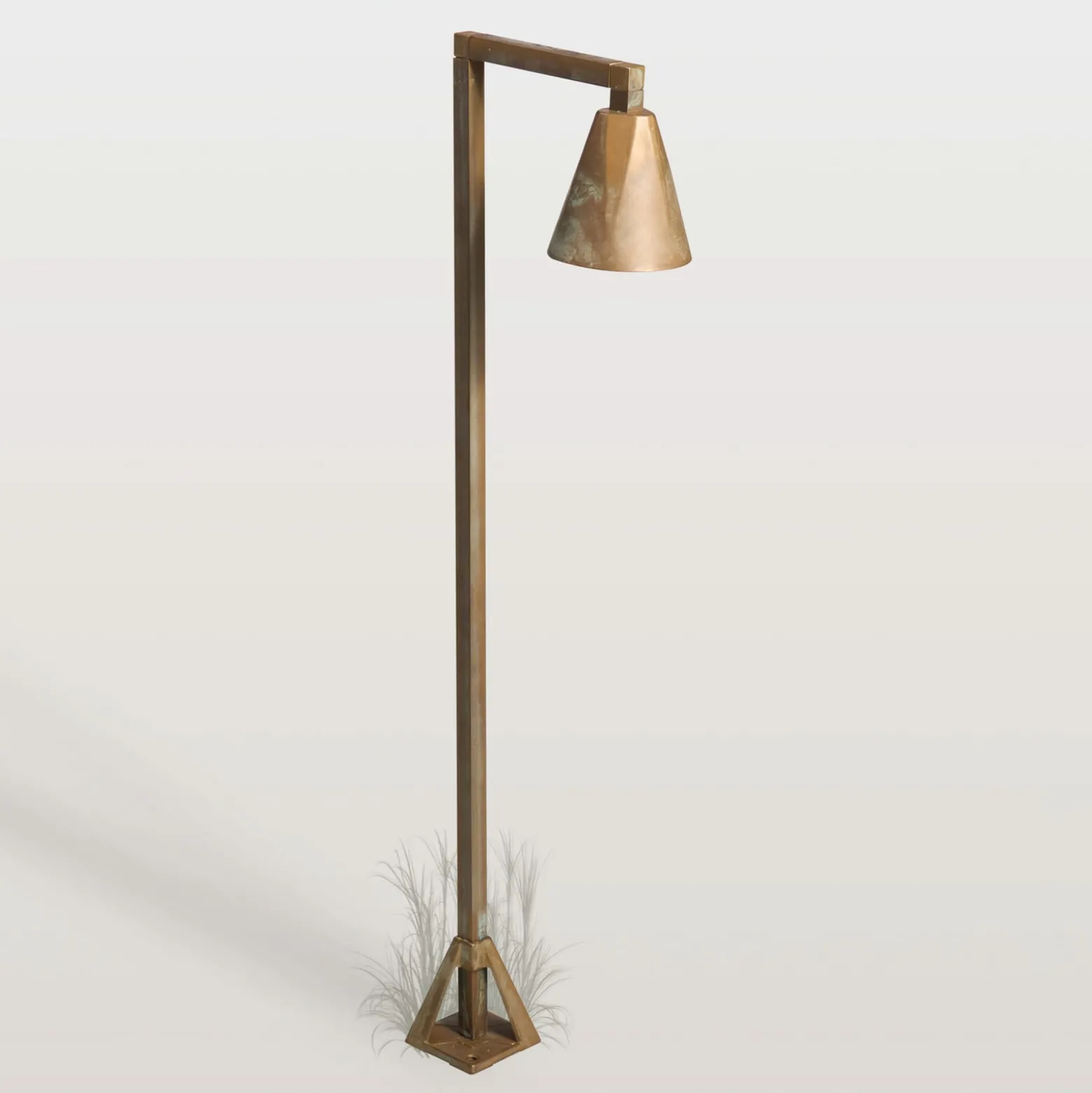 LED-Wegeleuchte Silva Disk, 80 x 19 cm, messing antik