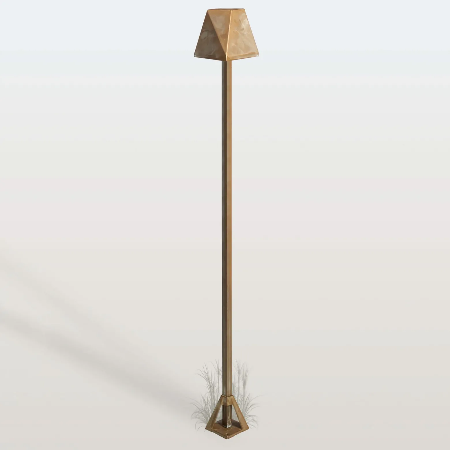 LED-Wegeleuchte Silva Edge, Höhe 100 cm, messing antik, IP65