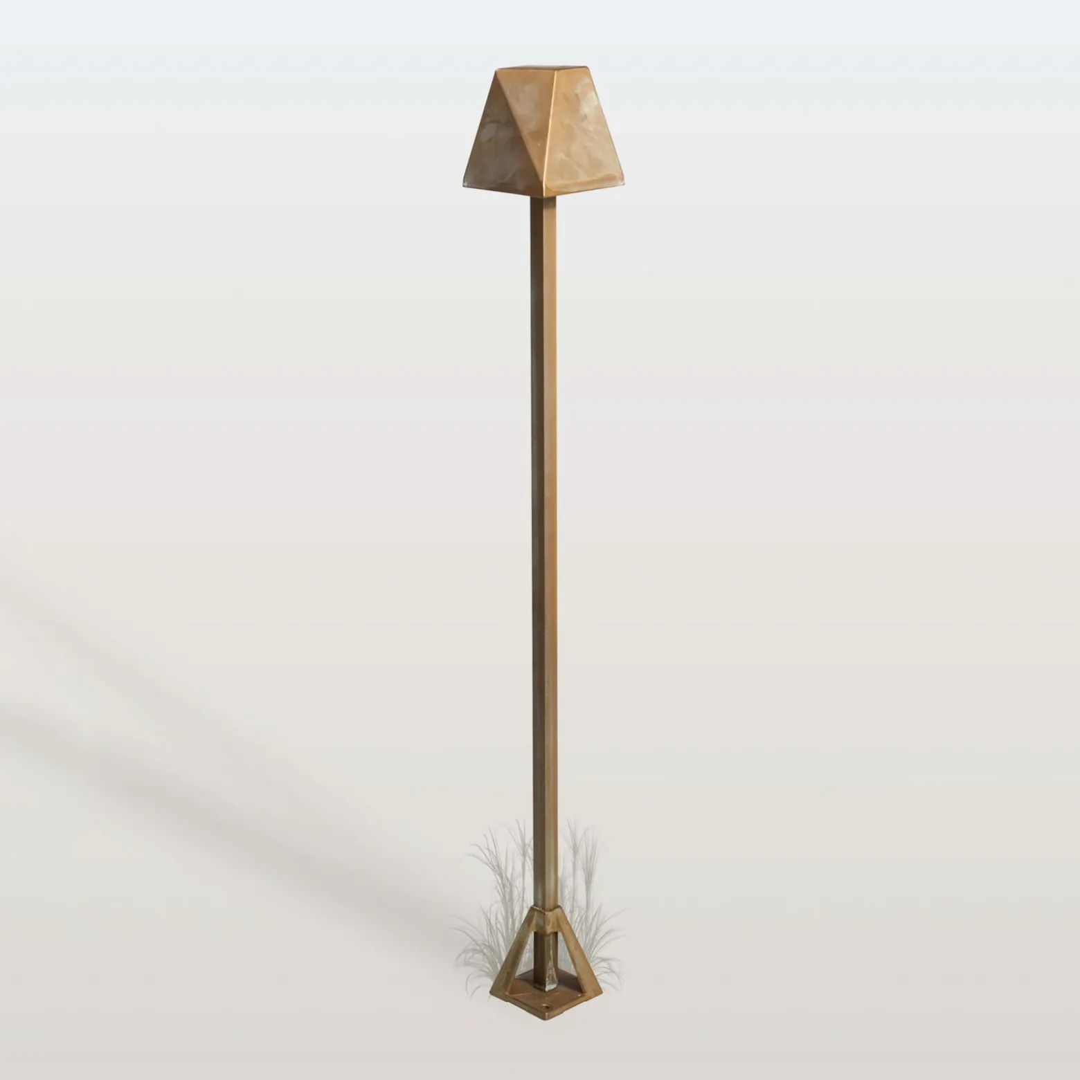 LED-Wegeleuchte Silva Edge, Höhe 80 cm, messing antik, IP65