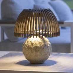 Les Jardins LED-Tischleuchte Alba, grau/beige, Höhe 41 cm
