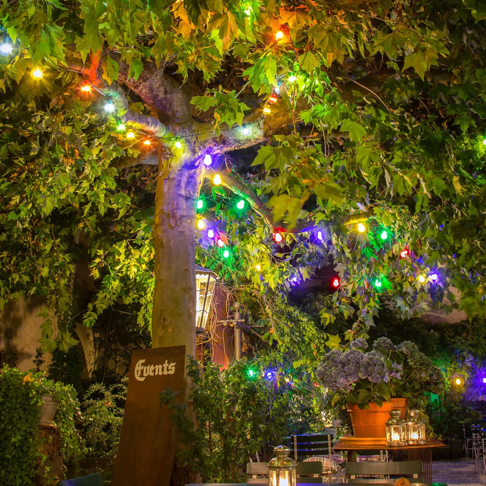 Lichterkette Biergarten 10 bunte LED-Birnen