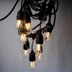 Lichterkette Girlanda IP44 schwarz 15m ohne Lampen