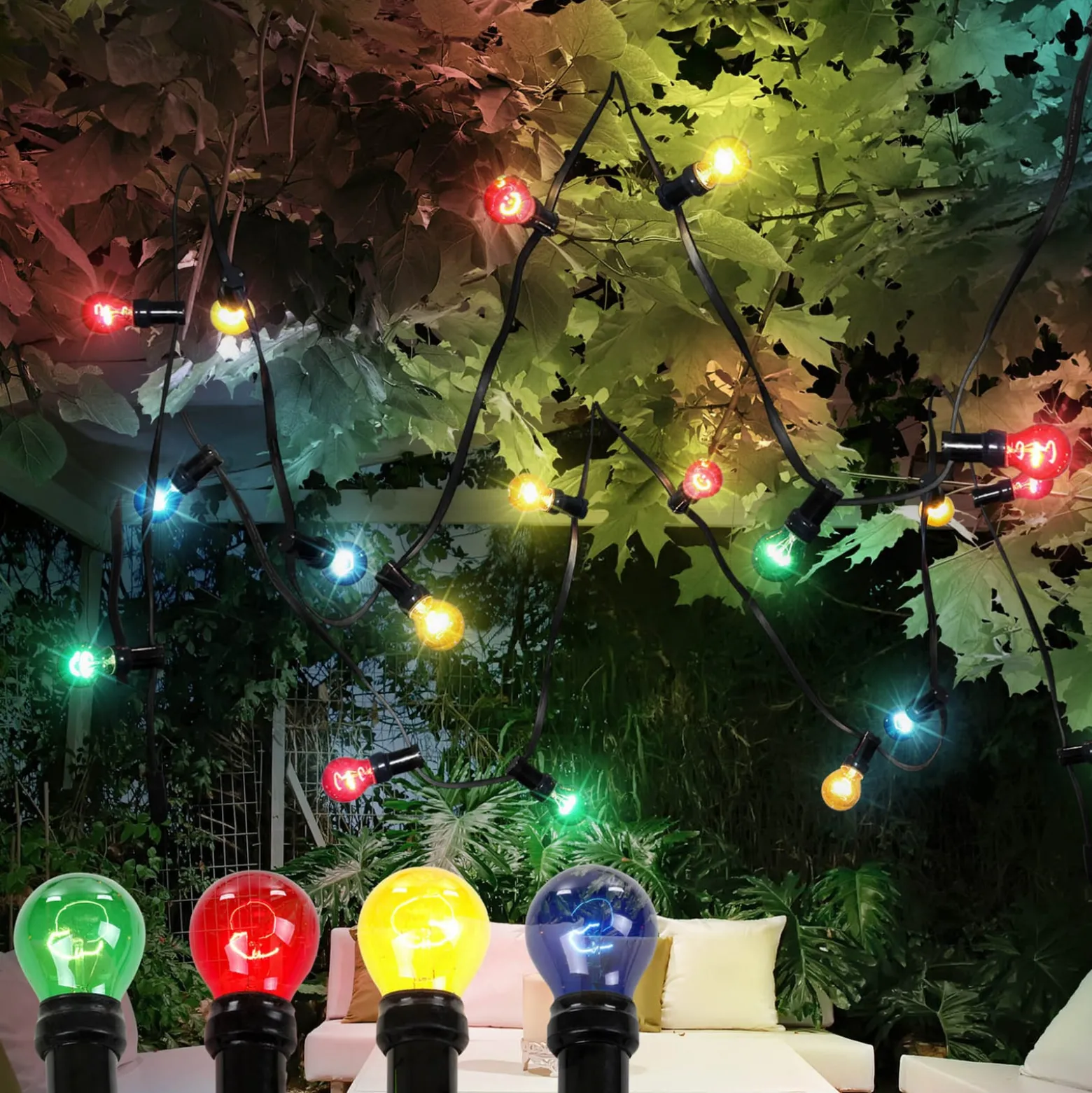 Lichterkette Nirvana,10-flammig, bunt, Kunststoff, IP44