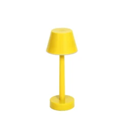 Lindby LED-Akkuleuchte Gaja, gelb, USB, IP44, RGBW, dimmbar