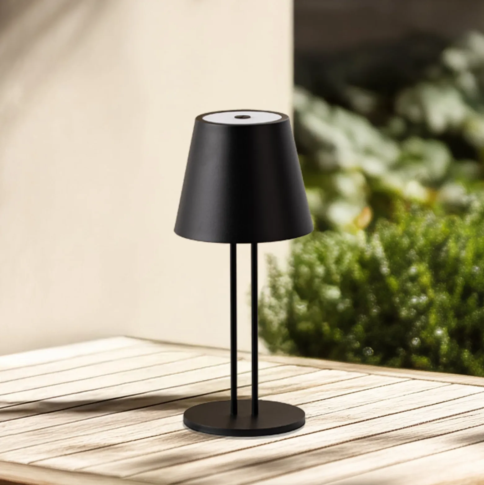 Lindby LED-Akkutischlampe Janea TWIN, schwarz, Metall