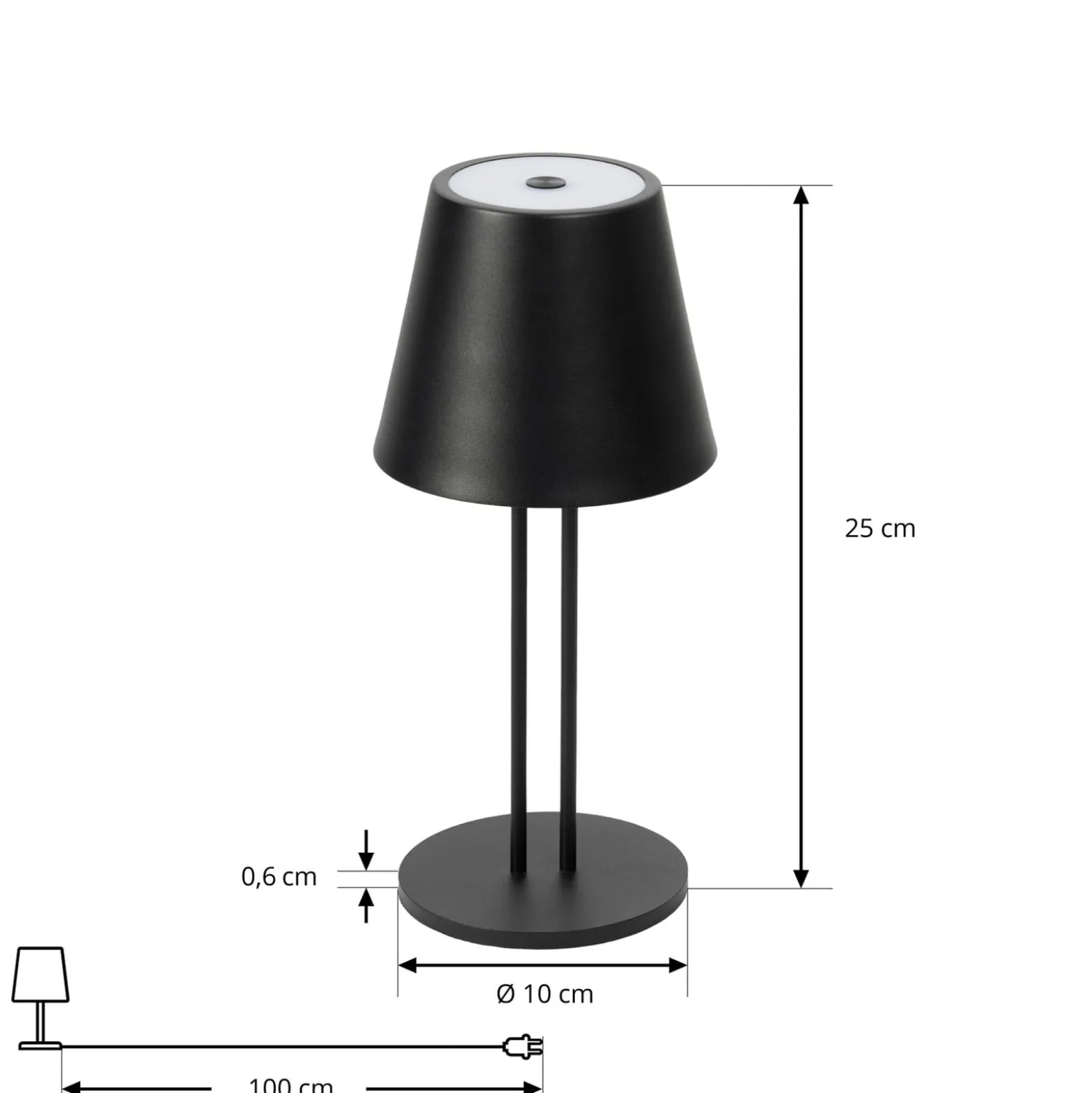 Lindby LED-Akkutischlampe Janea TWIN, schwarz, Metall