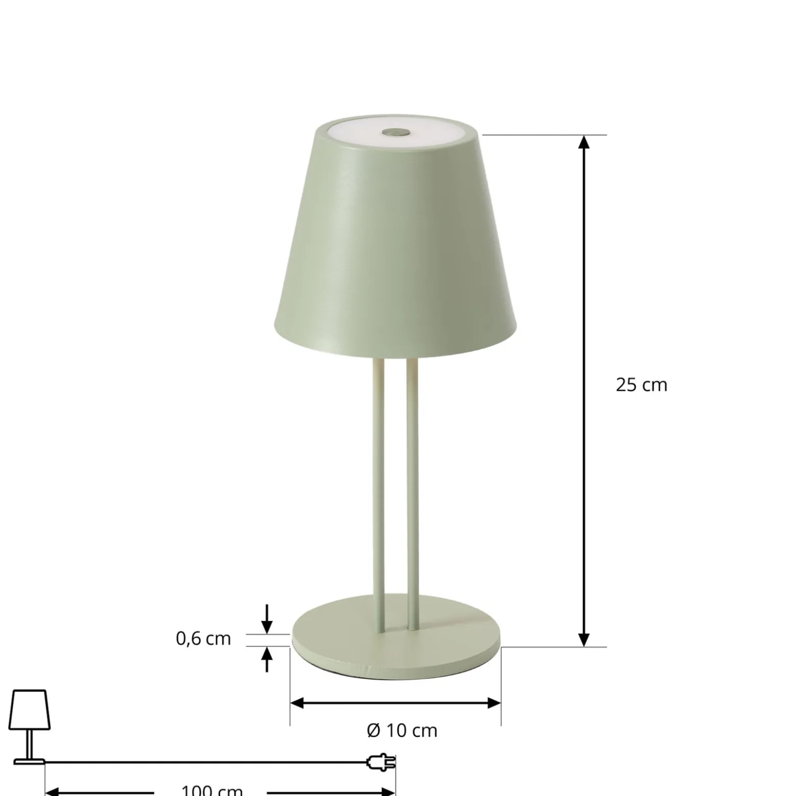 Lindby LED-Akkutischleuchte Janea TWIN, grün, Metall
