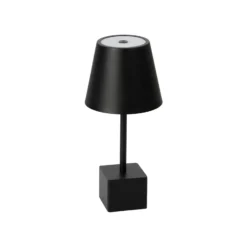 Lindby LED-Akkutischleuchte Janea CUBE, schwarz, Metall