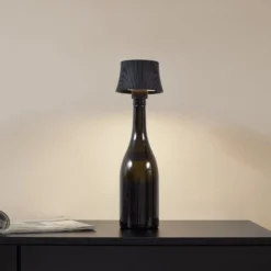 Lindby LED-Akkutischleuchte Linor, schwarz, USB, Touchdimmer