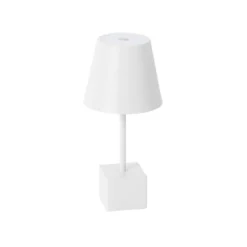 Lindby LED-Akkutischleuchte Janea CUBE, weiß, Metall