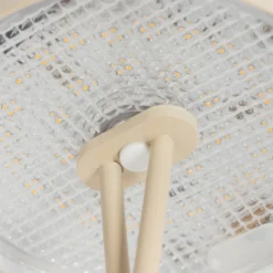Lindby LED-Akkutischleuchte Janea, CROSS, beige, Metall