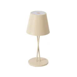 Lindby LED-Akkutischleuchte Janea, CROSS, beige, Metall