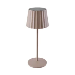 Lindby LED-Akku-Tischleuchte Esali, beige, Metall, IP65