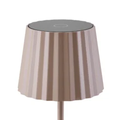 Lindby LED-Akku-Tischleuchte Esali, beige, Metall, IP65