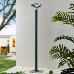 Lindby LED-Außenleuchte Keily, Kreis, anthrazit, Metall