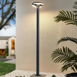 Lindby LED-Außenleuchte Keily, Kreis, anthrazit, Metall