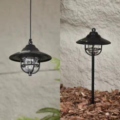Lindby LED-Außenleuchte Ketil, schwarz, Erdspieß, Batterie
