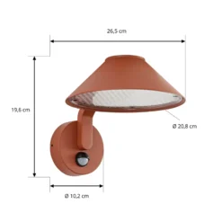 Lindby LED-Außenwandlampe Capelo, tonfarben, Ø 20 cm, Sensor