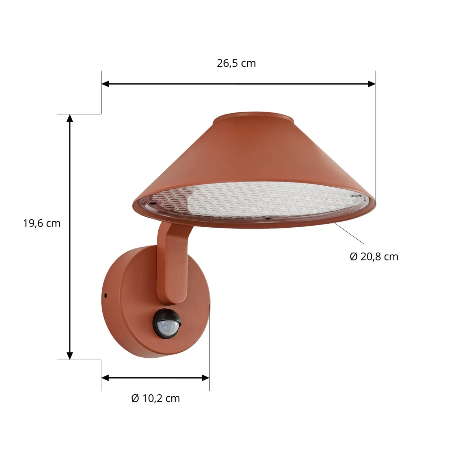 Lindby LED-Außenwandlampe Capelo, tonfarben, Ø 20 cm, Sensor