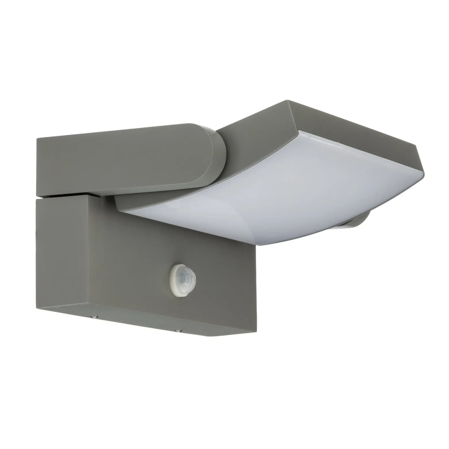 Lindby LED-Außenwandlampe Sherin, hellgrau schwenkbar Sensor