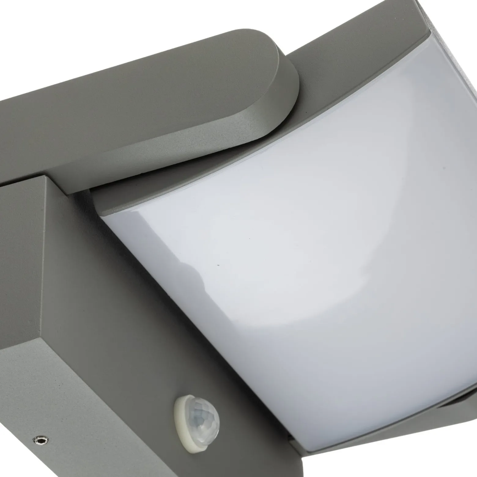 Lindby LED-Außenwandlampe Sherin, hellgrau schwenkbar Sensor