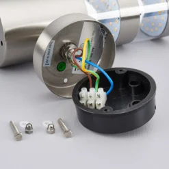 Lindby LED-Außenwandleuchte Lanea, 22 cm, Edelstahl, Sensor