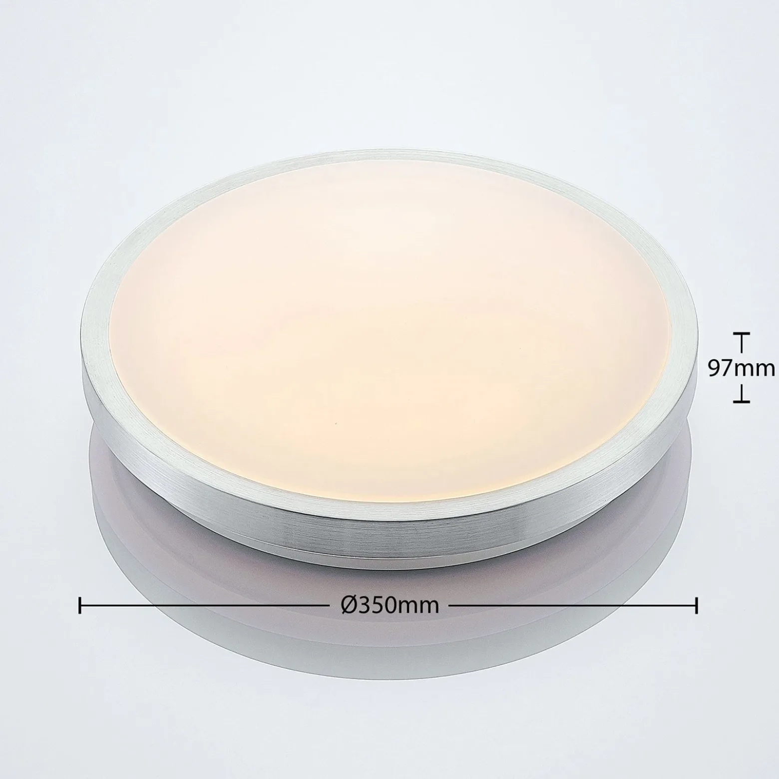 Lindby LED-Deckenlampe Emelie, Ø 35 cm, alufarben, Metall