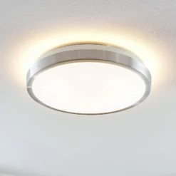 Lindby LED-Deckenlampe Emelie, Ø 35 cm, alufarben, Metall