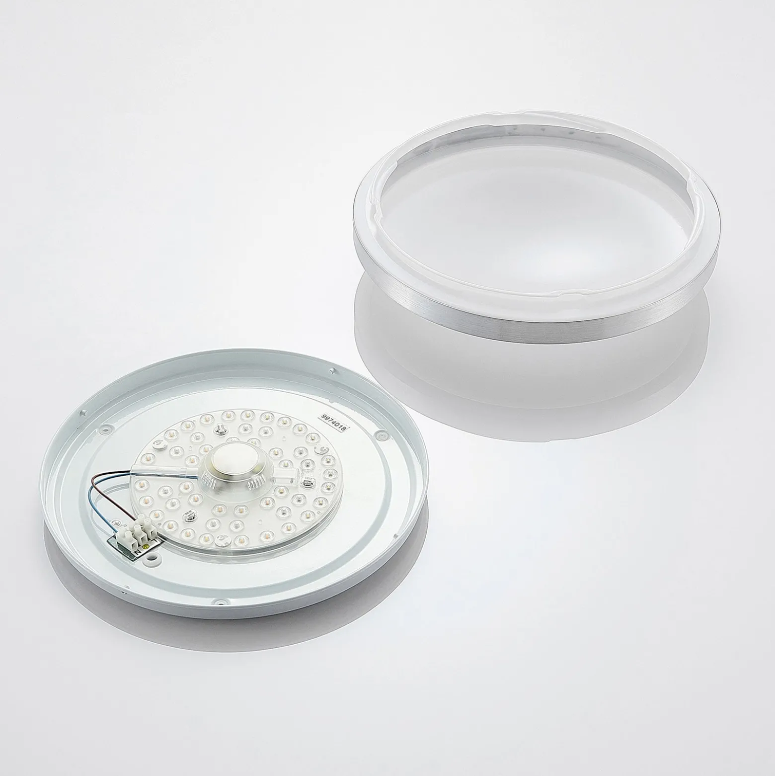 Lindby LED-Deckenlampe Emelie, Ø 35 cm, alufarben, Metall