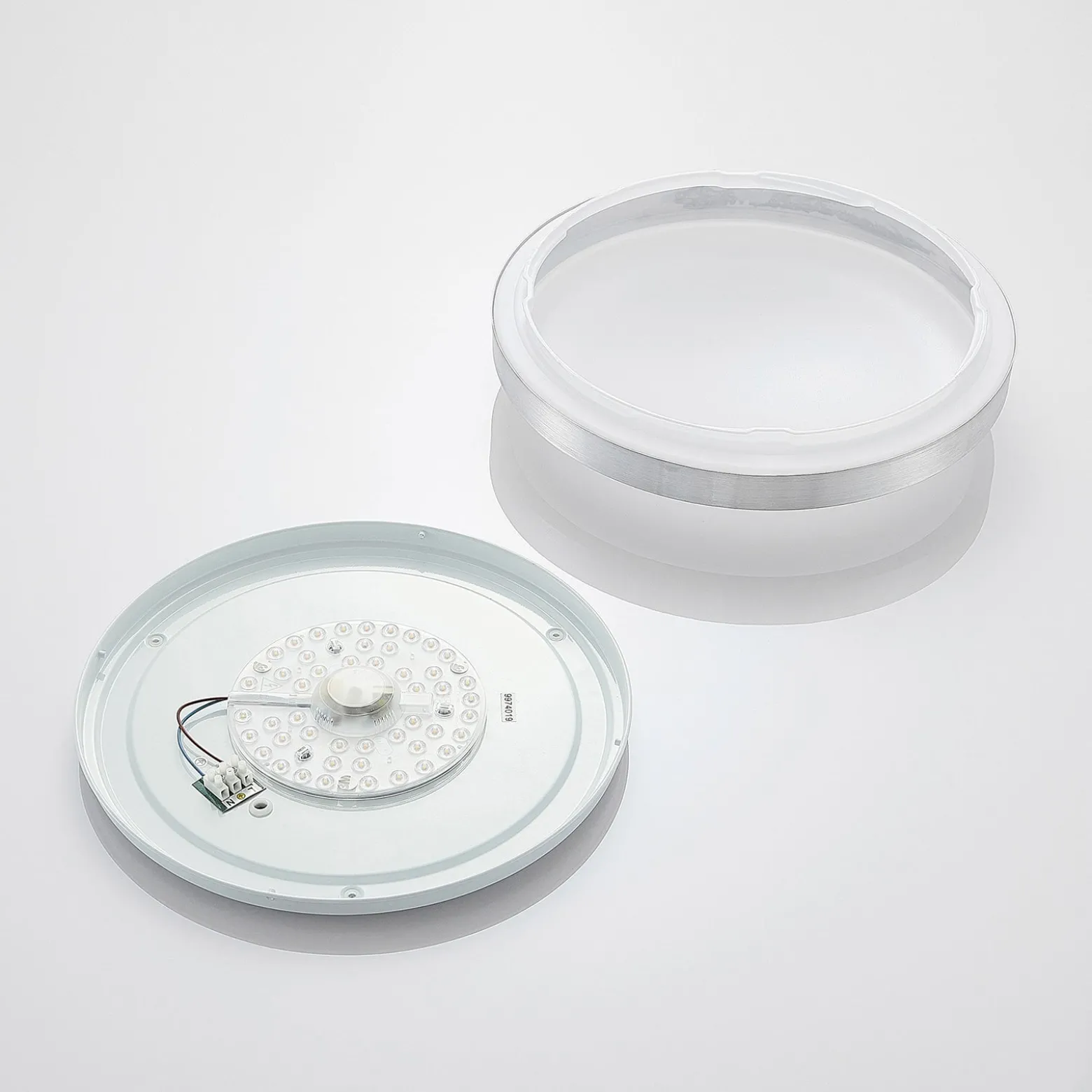 Lindby LED-Deckenlampe Emelie, Ø 42 cm, alufarben, Metall