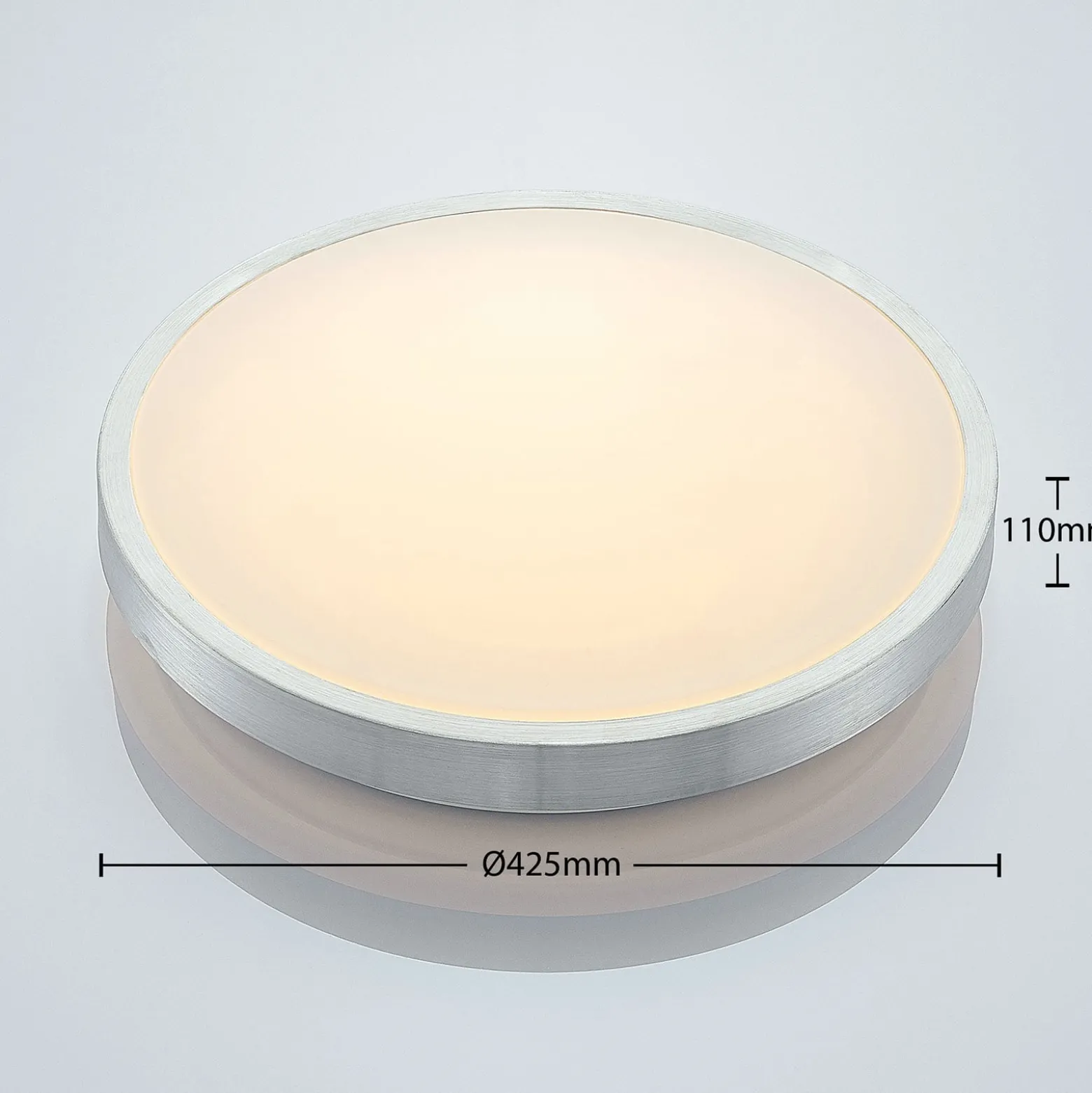Lindby LED-Deckenlampe Emelie, Ø 42 cm, alufarben, Metall