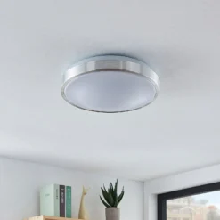 Lindby LED-Deckenlampe Emelie, Ø 30 cm, alufarben, Metall