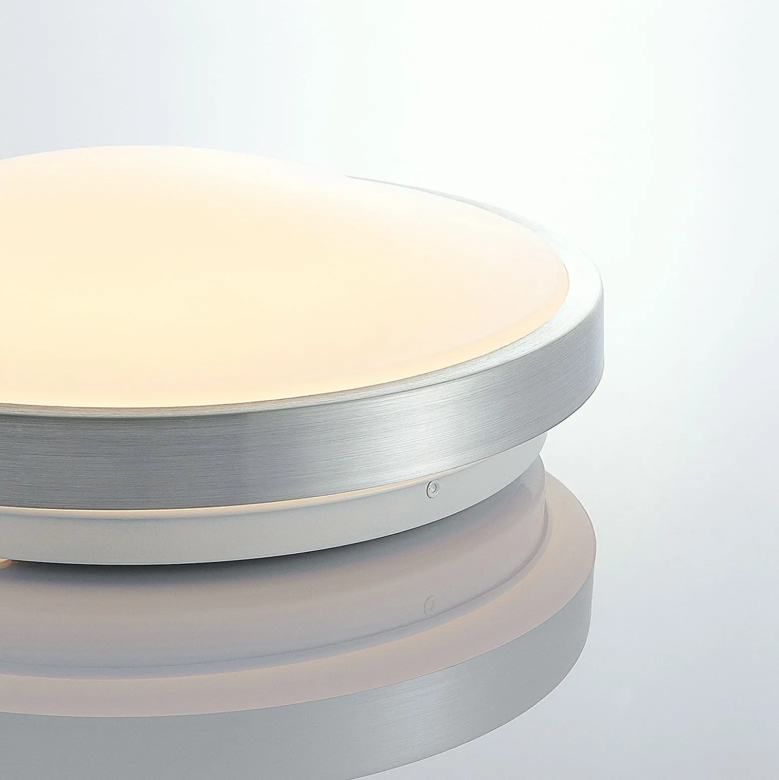 Lindby LED-Deckenlampe Emelie, Ø 30 cm, alufarben, Metall
