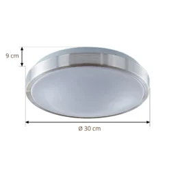 Lindby LED-Deckenlampe Emelie, Ø 30 cm, alufarben, Metall