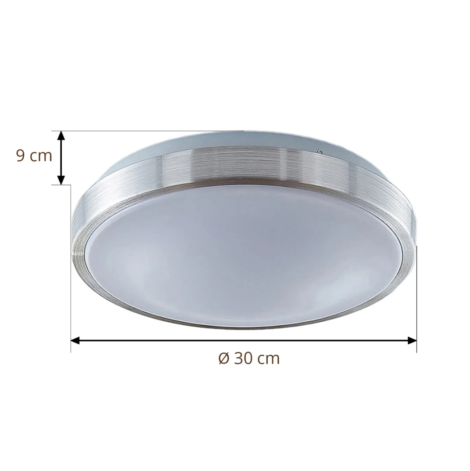 Lindby LED-Deckenlampe Emelie, Ø 30 cm, alufarben, Metall