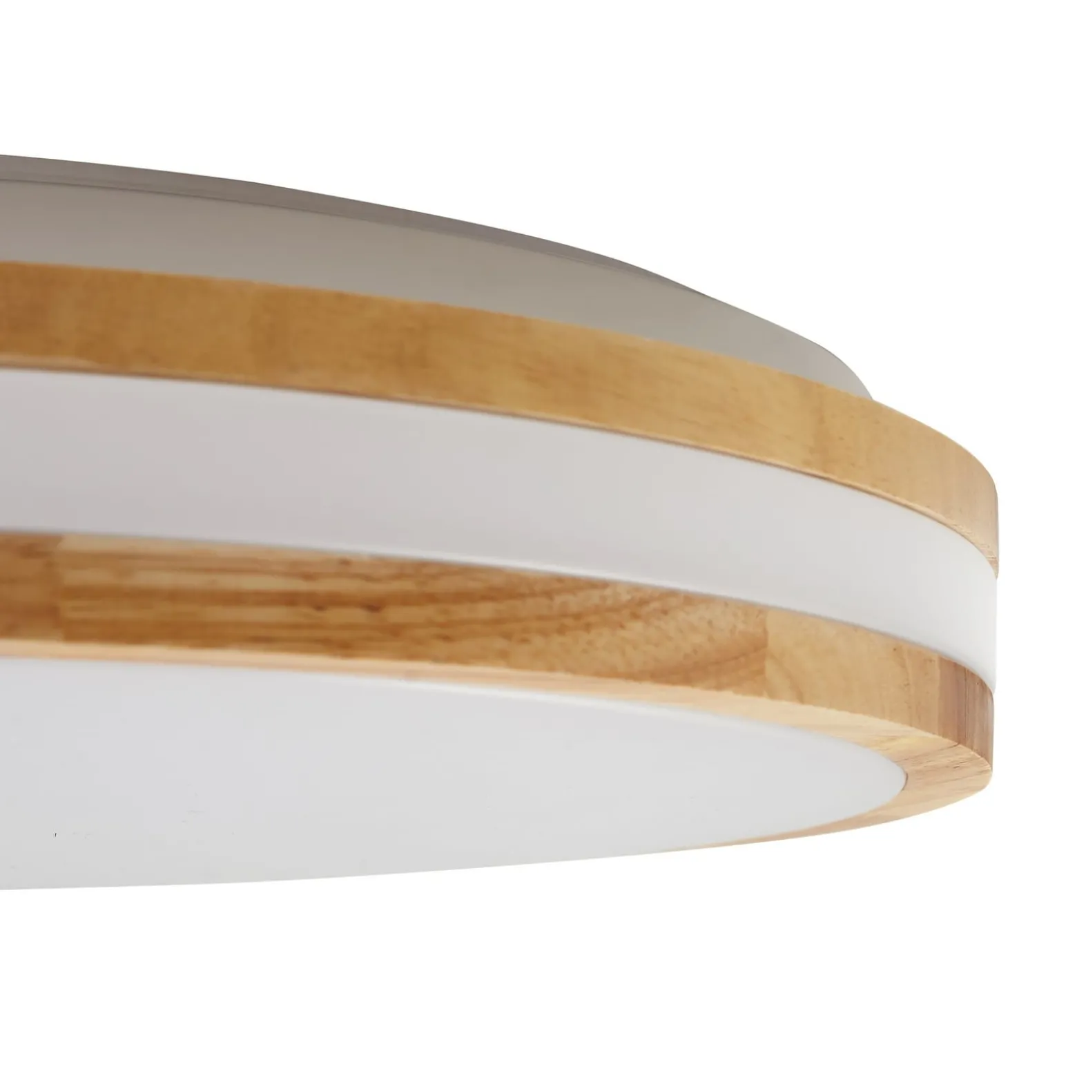 Lindby LED-Deckenlampe Emiva, Ø 40 cm, Holz hell, CCT