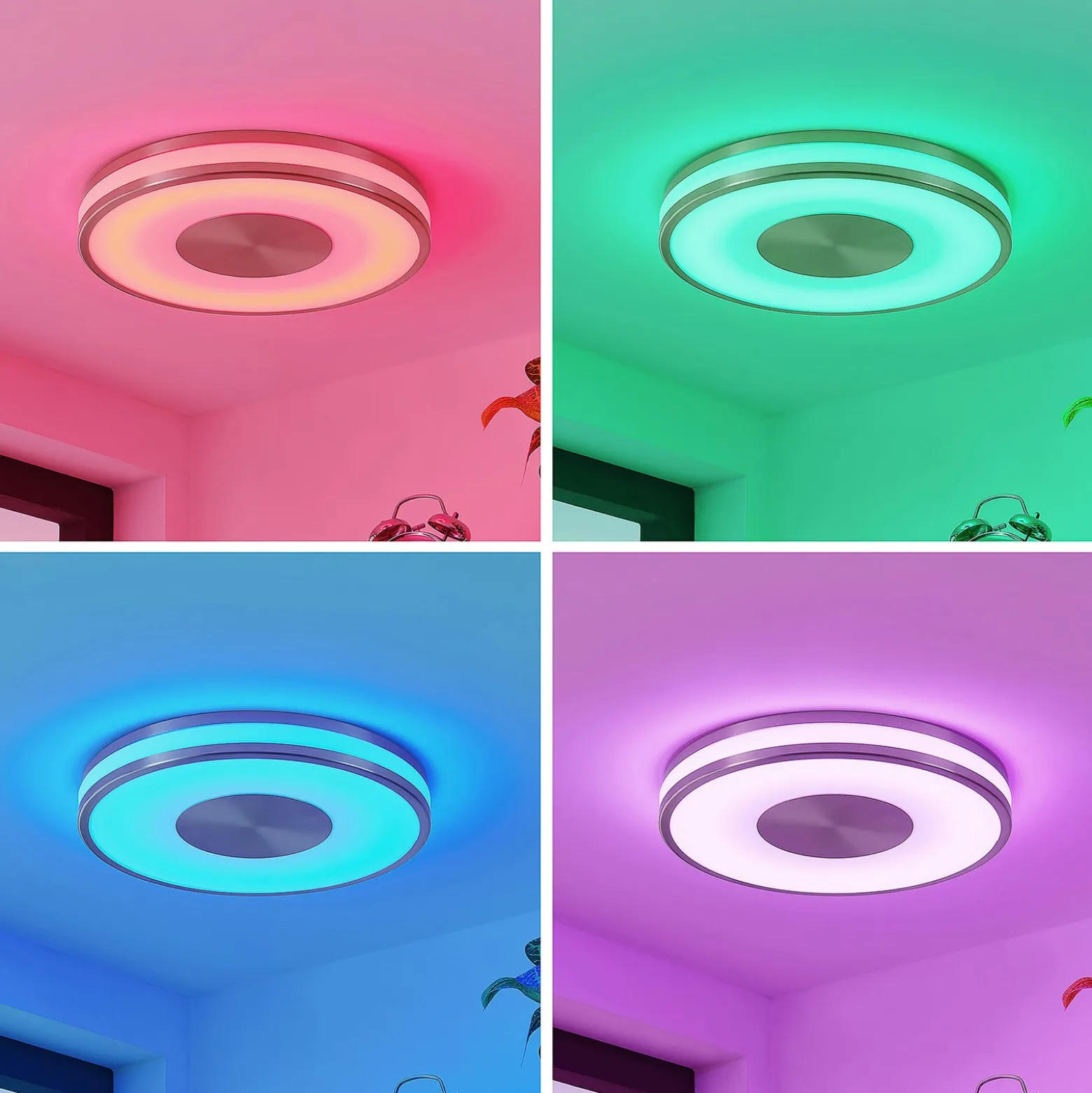 Lindby LED-Deckenlampe Fjella, RGB, CCT, Fernbedienung