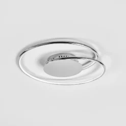 Lindby LED-Deckenlampe Joline, 2er-Set, Ø 46 cm, chromfarben