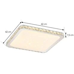 Lindby LED-Deckenlampe Lorand, Kristalle, CCT, Fernbedienung