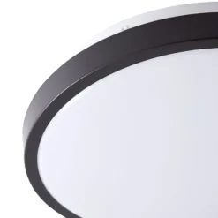 Lindby LED-Deckenlampe Medon Ø 29 cm schwarz Kunststoff IP44
