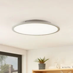 Lindby LED-Deckenlampe Narima, 4.000 K, Ø 50 cm, silber